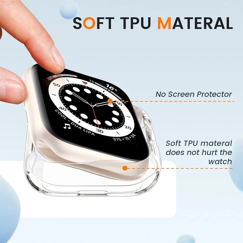 Cover per Apple Watch Case 44MM 41MM 45MM 42MM 40MM 38MM Hollow Soft Clear TPU Screen Protector Case per iWatch 9 8 7 6 SE 5 4 3