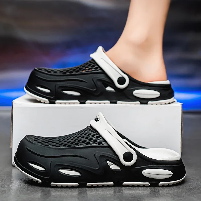 

Мужские летние дышащие сандалии-шлепанцы для пляжа и активного отдыха, универсальные, с мягкой нескользящей подошвой, комфортные