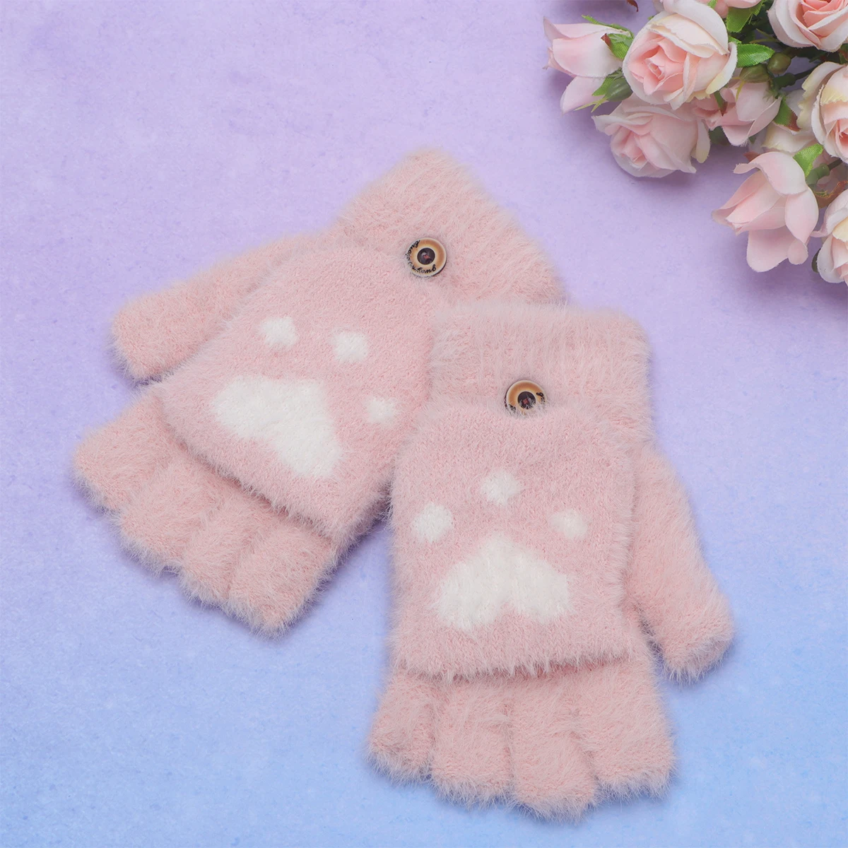 

Warm Winter Warm Winter Gloves Fleece Insulated Half-finger Durable Soft Material Long Term Use Gloves