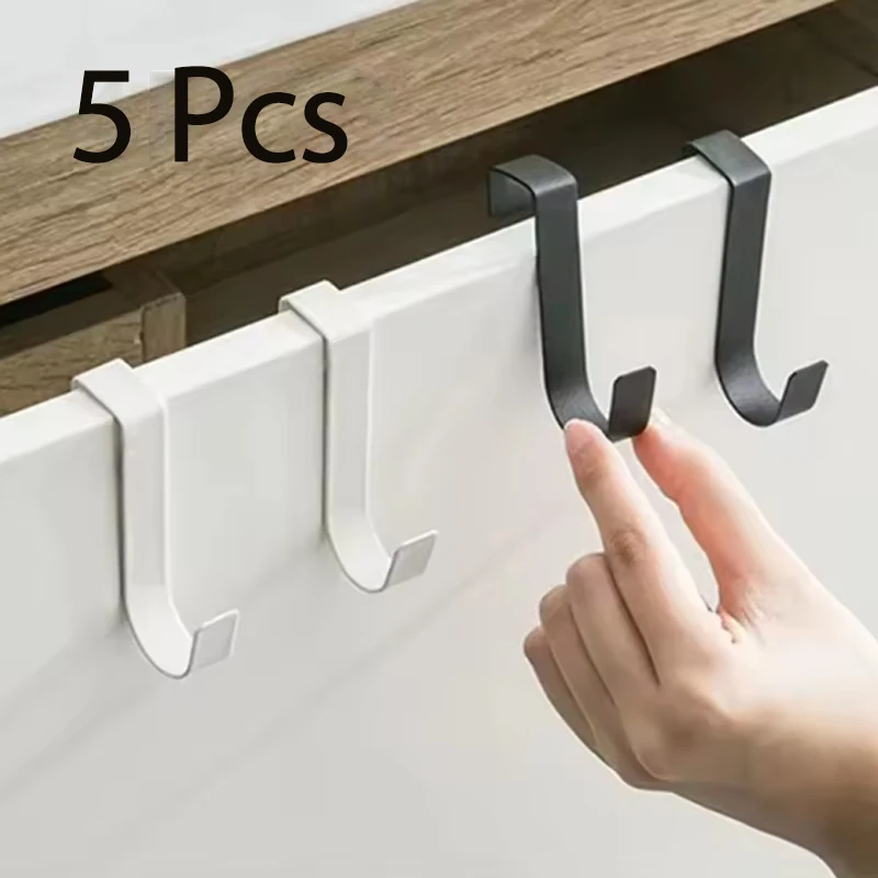Multi-Purpose Cabinet Door Hooks Over Door Hanger Rack Kitchen Bathroom Towel C…