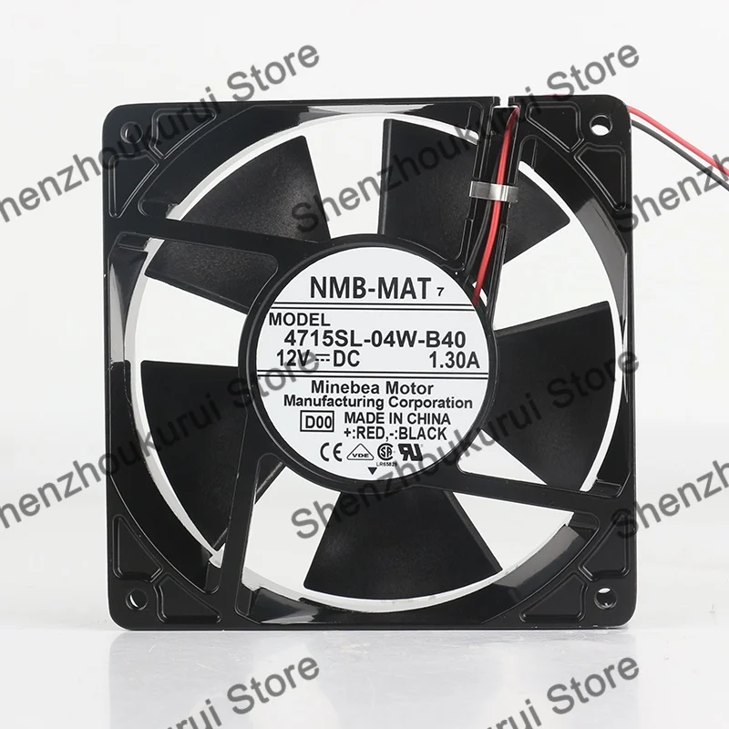 

Original NMB 12V 120X120X38MM 12CM high air volume inverter 1.30A two-wire 12038 4715SL-04W-B40 cooling fan