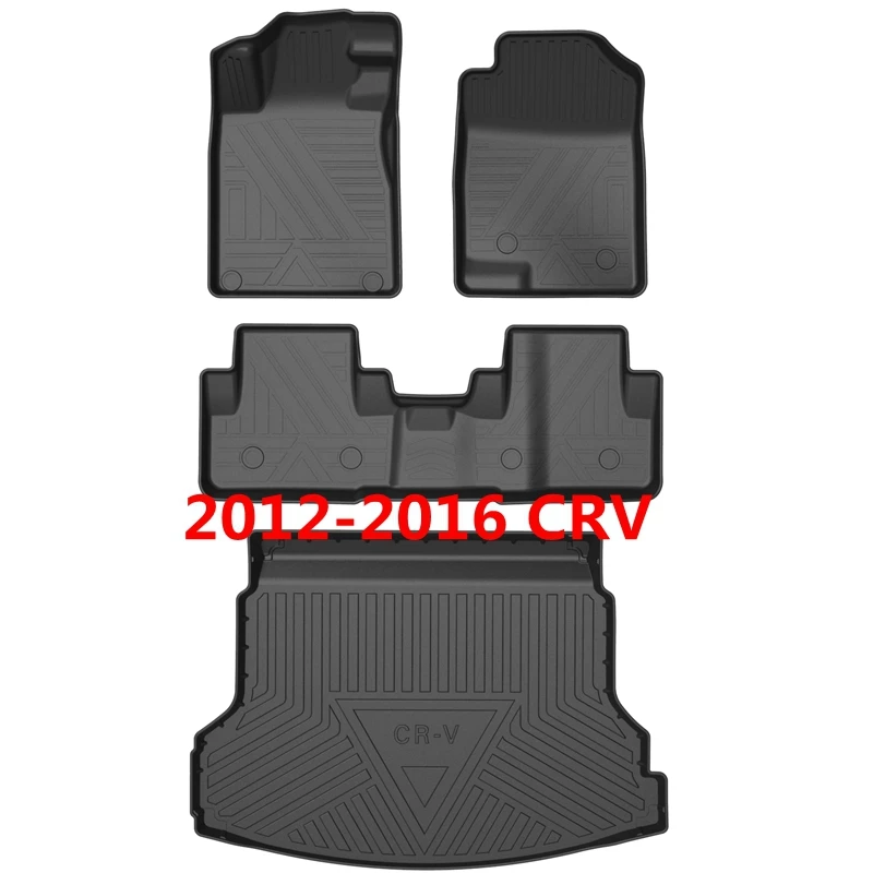 Use for 2012-2016 Honda CRV car carpet Honda CRV car floor mats CRV trunk mat Full Set Trim to Fit For CRV waterproof floor mats