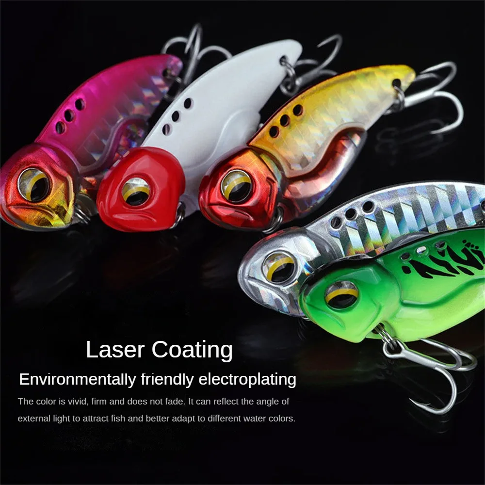 1/2/4PCS Metal All Water Layer Long Throw Colorful Vibration VIB Sequin Luya Artificial Bass Bait Special Bait for Tremor Bait