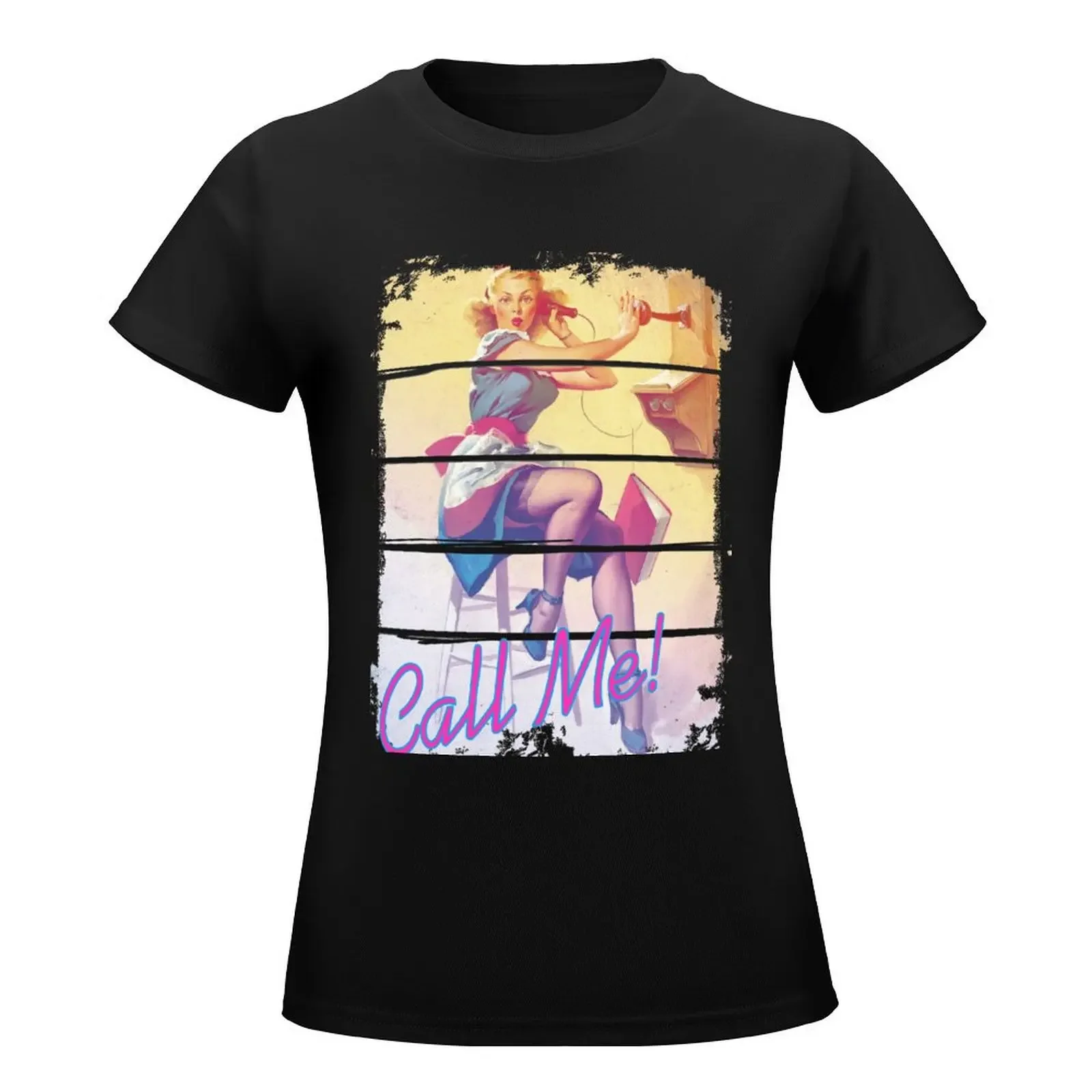 Call Me PinUp T-Shirt Female clothing tees oversized workout shirts for Women