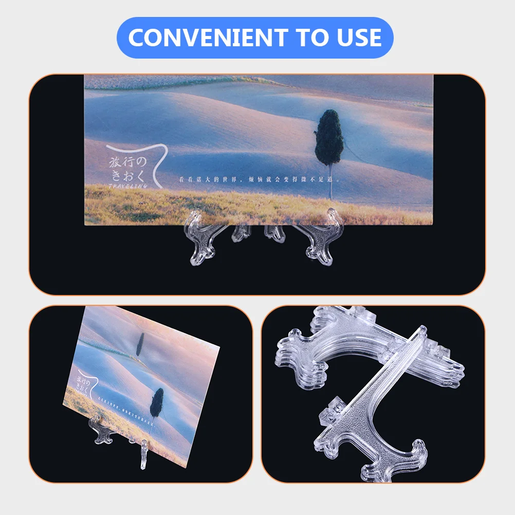 

25Pcs Transparent Easel Display Stand Clear Plate Holder for Photos Decoration Cards Pictures Easel Stand Plate Holder