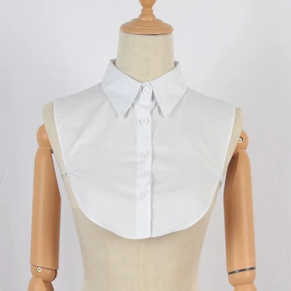 

Женская универсальная рубашка-джемпер из хлопка на весну-осень с маленьким отложным воротником, белая, с эффектом фальш-воротника, модный аксессуар для одежды