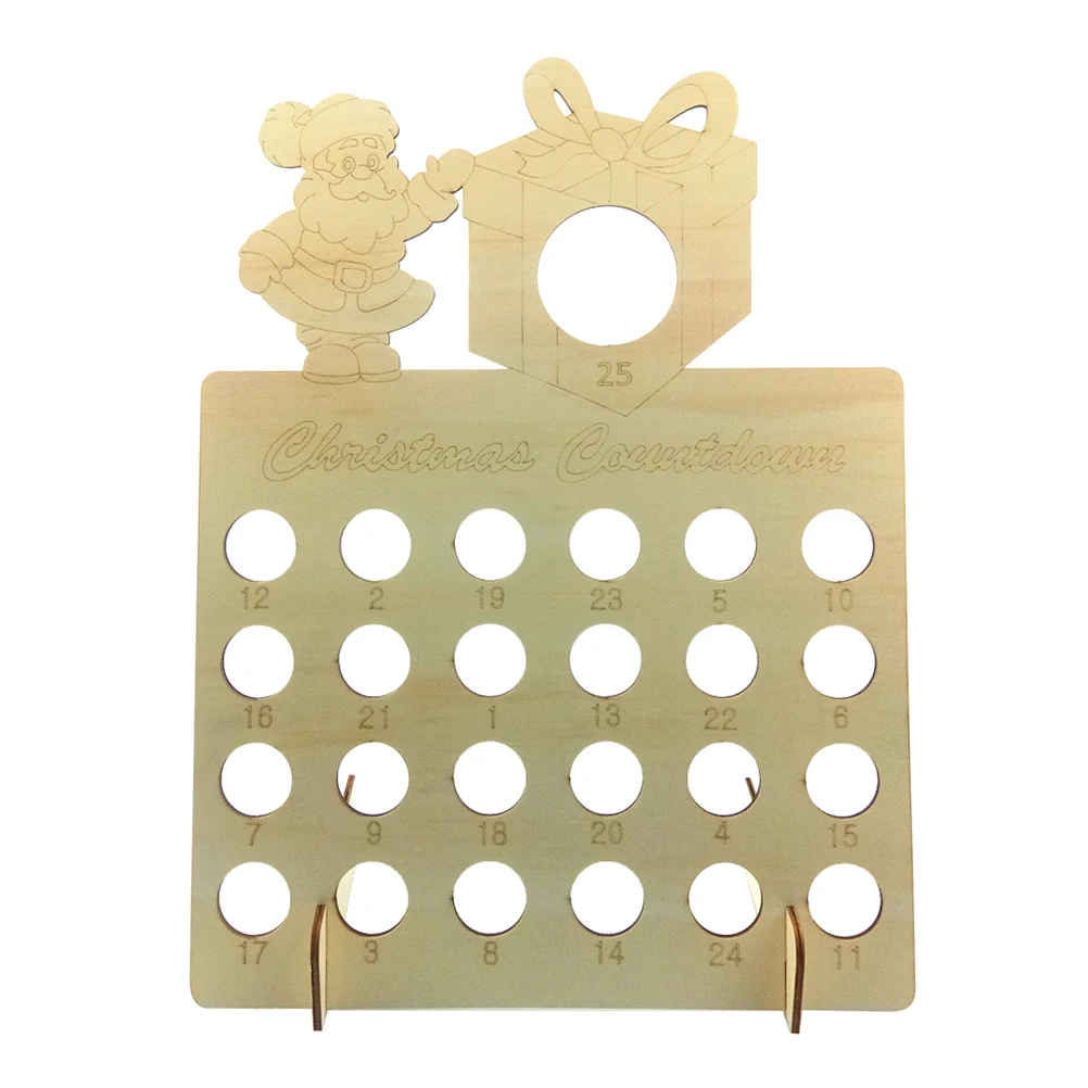 

Santa Claus Gift Stand Christmas Calendar Xmas Chocolate Rack Wood Countdown Board