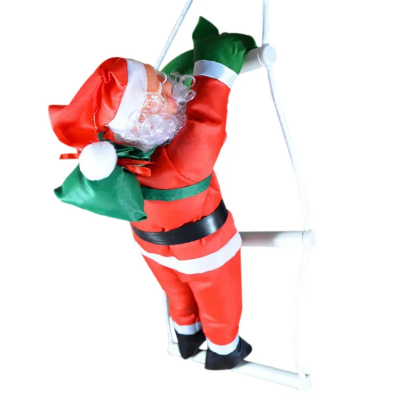 Climbing Rope Ladder Santa Claus Christmas Tree Decoration Hanging Doll Outdoor Santa Claus Doll Pendant Festival Party Supplies