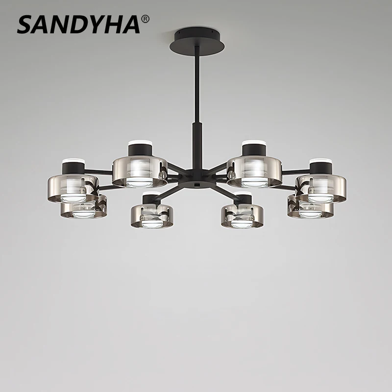 

Chandelier Italian Minimalist Modern Living Room Chandelier Simple Creative Glass Nordic LED Restaurant Bedroom Pendant Light