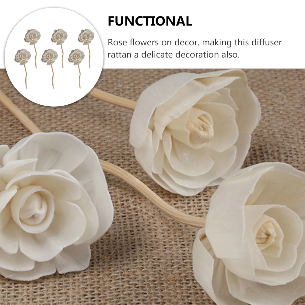 

6 Pcs Flower Rattan Sticks Essential Oil Diffuser Fragrance Perfume Diffuser Office Decor Scented Room Vines