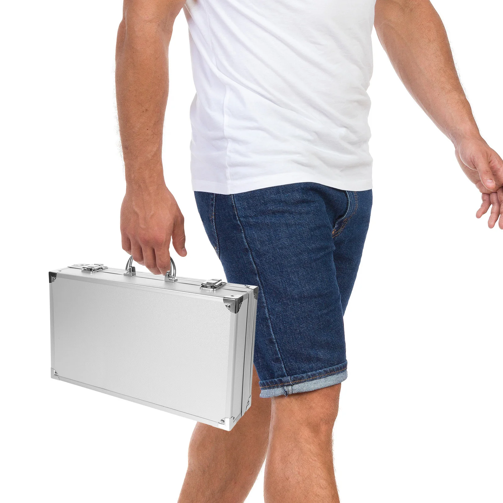 صندوق أدوات من سبائك الألومنيوم، صندوق تخزين الأدوية بسعة كبيرة، مشبك أمان، حقيبة حمل محمولة، مجموعة أدوات مساعدة متعددة