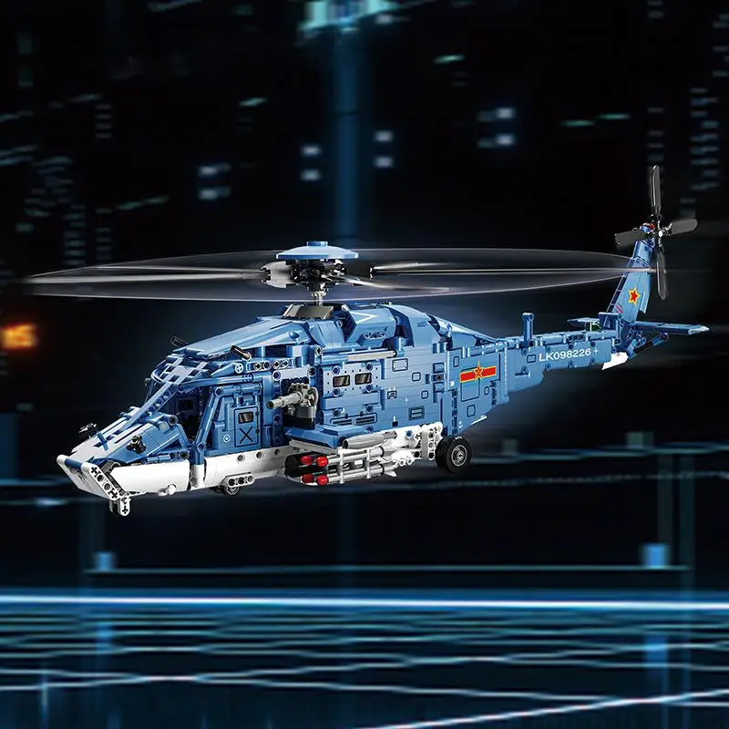 

OUZEY 1711 Pcs Military Helicopter Building Set for Adults 14+, Complex DIY Assembly Model Kits, Collection Display Gift for Men