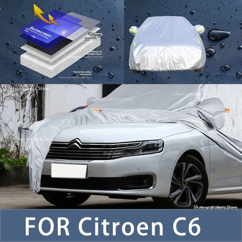 

For Citroen C6 Aircross Outdoor Protection Full Car Covers Snow Cover Sunshade Waterproof Dustproof Exterior Car accessories