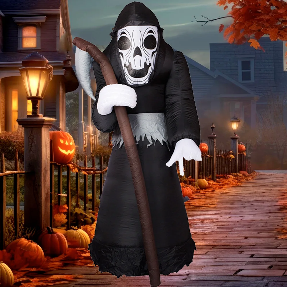 

Spot Cross-border Halloween Sickle Reaper Air Model Outdoor Inflatable Ornaments Festive Yard Lawn Dress Up Props