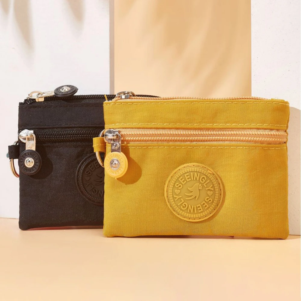 Damskie małe kolorowe płócienne portmonetki na monety, portfeliki na monety, etui na karty autobusowe, identyfikatory, karty kredytowe, klucze, słuchawki, kieszonki do przechowywania.