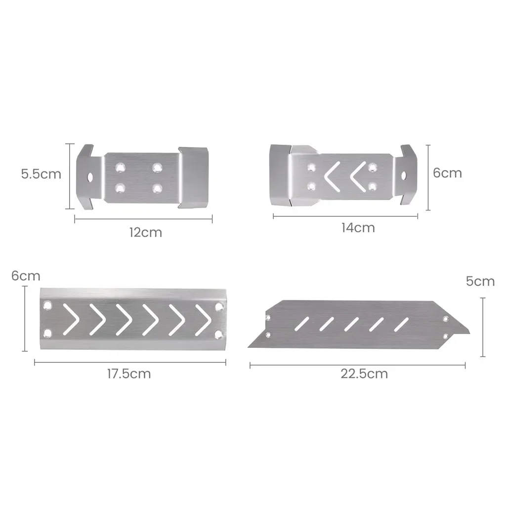 Placa de protección del chasis de acero inoxidable GoolRC para piezas de Control remoto de coche 1/10 TRXS MAXX RC