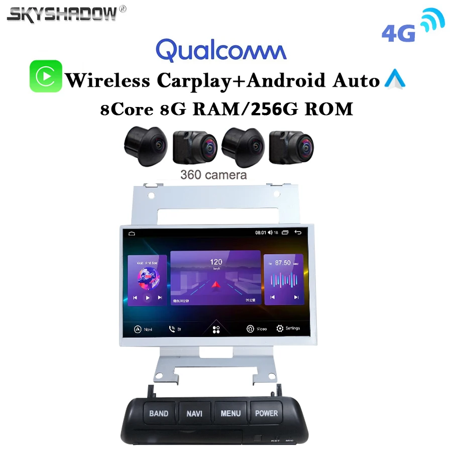 12G+256G Carplay Auto Android 14 4G LTE IPS Car DVD Player GPS WIFI Bluetooth Radio For Land Range Rover Freelander 2 2007-2015
