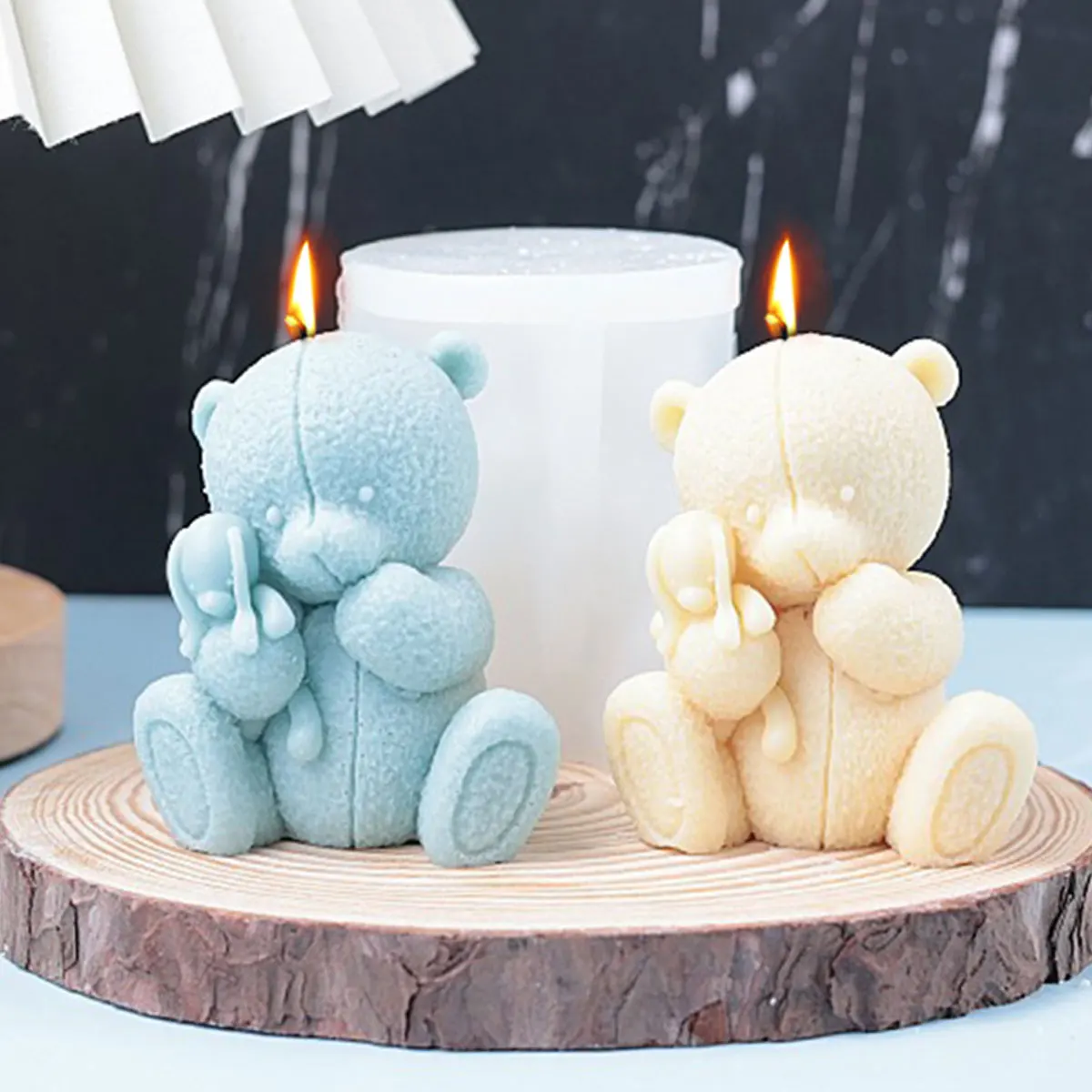 Cartoon Woven Bear Candle Silicone Mold DIY Animal Soap Resin Plaster Doll Making Tool Chocolate Ice Cube Mold Cake Decor Gift