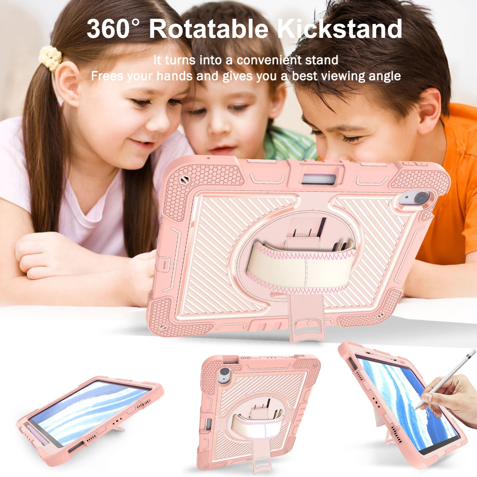 Cover For iPad Air Pro 11 2026 2025 2024 A16 11th 10.9 2022 10th 4 5 10.9 Pro11 1st 2nd 3rd 4th Gen Rotating Hybrid Stand Case