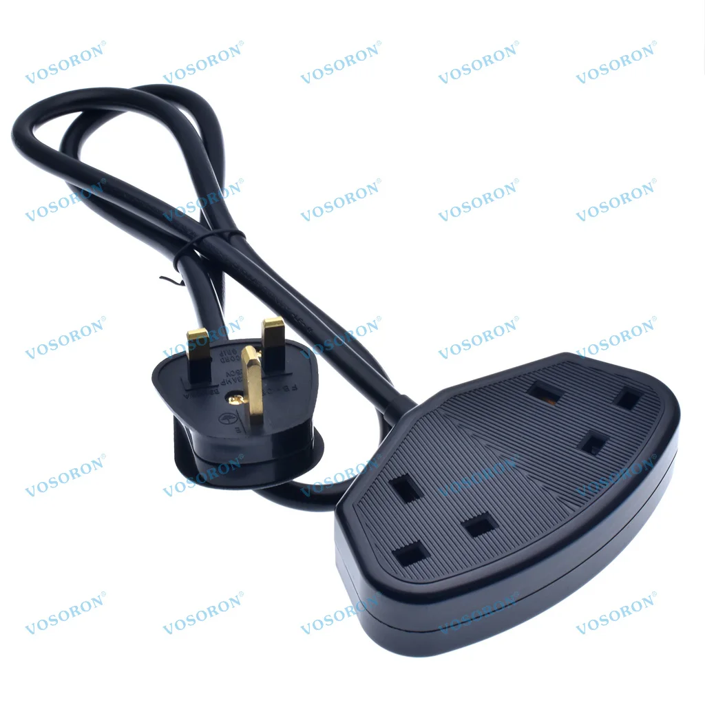 

UK 3Pin Plug To Dual Female Socket Power Extension Cable With 13A Fuse, Singapore Malaysia HK Male To Female AC Power Cord