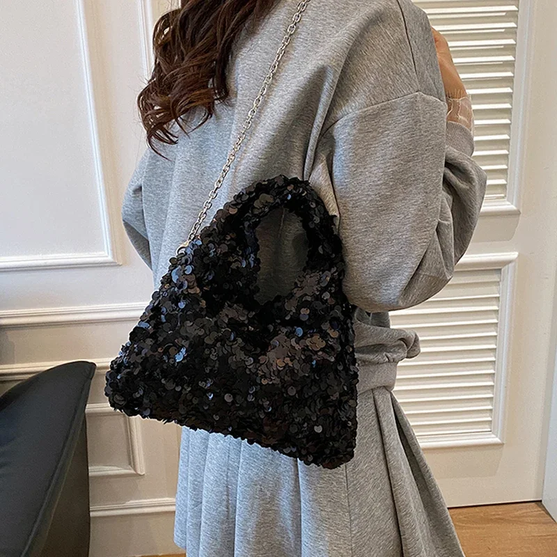 حقائب كروس فاخرة خفيفة ترتر للنساء لربيع وصيف سلاسل رائعة حقيبة كتف مفردة 2025 حقائب يد نسائية أنيقة للحفلات #3