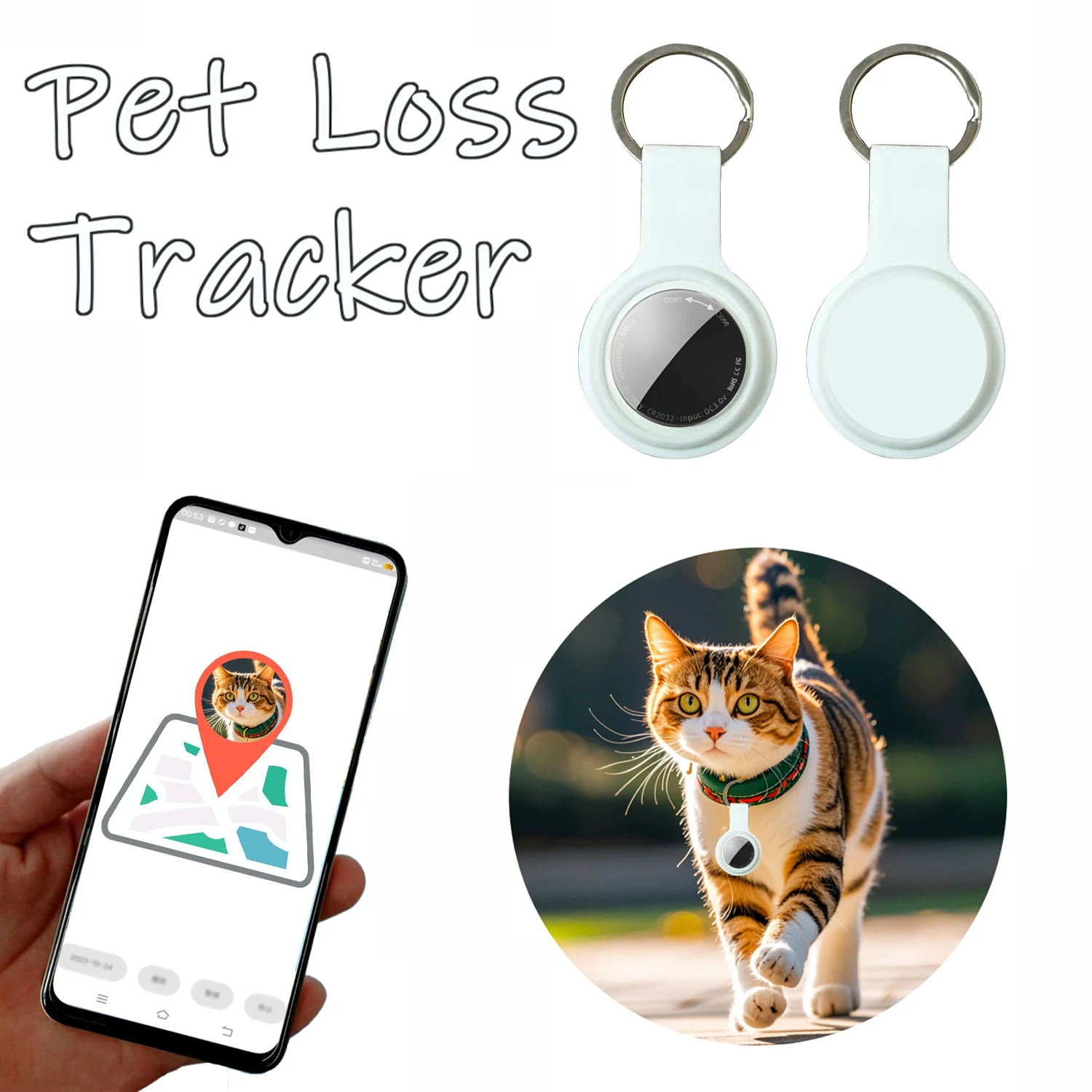 

Pet Smart Locator Bluetooth Loss Prevention for Cat GPS Location Tracker for Dog for Android and iPhone Includes Protective Case