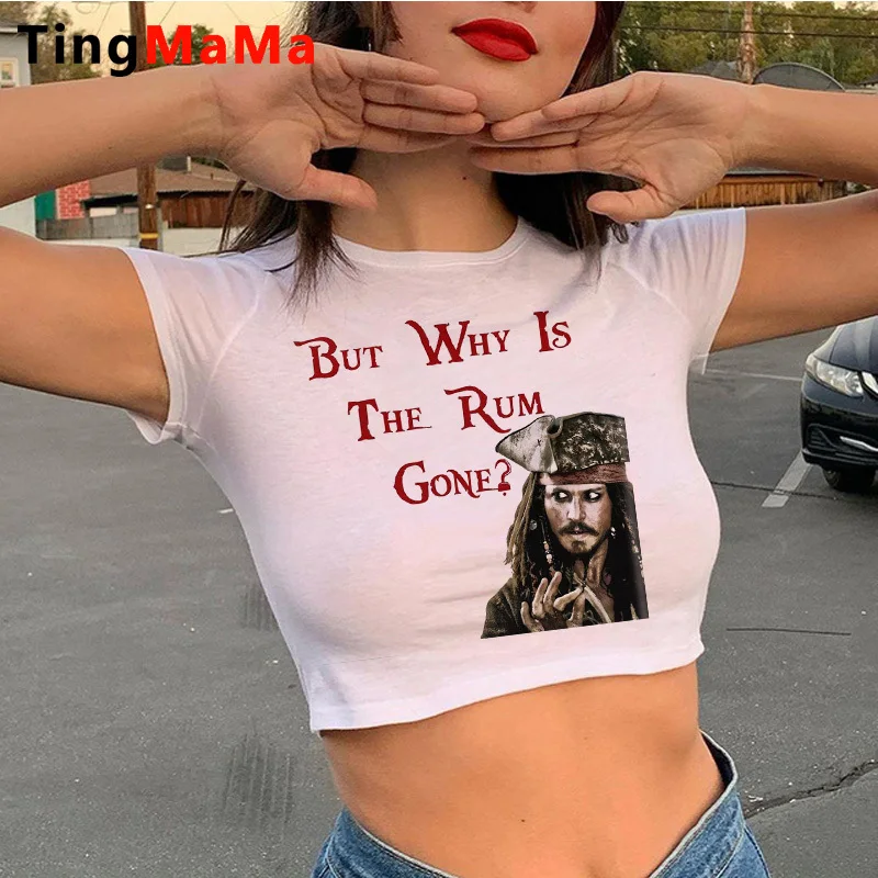 Johnny Depp crop top women 2022 streetwear harajuku kawaii tumblr aesthetic tshirt t shirt ulzzang harajuku kawaii