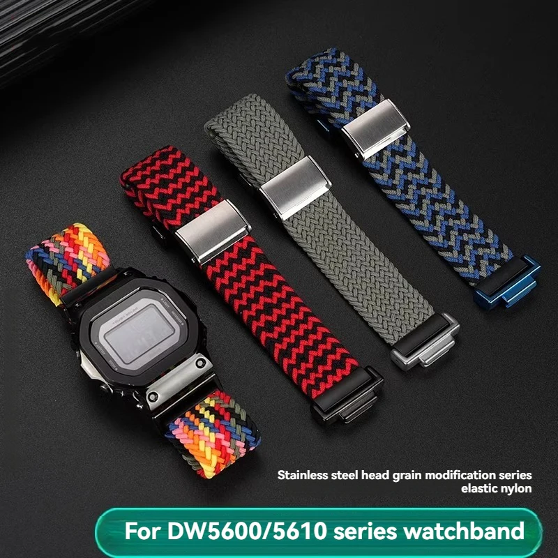 For Casio DW5600 DW-5600 GW-B5600 GW-M5610 DW-6900 GA-2100 GM2100 Modified Elastic Nylon Watch Strap Fashion Fabric Bracelet