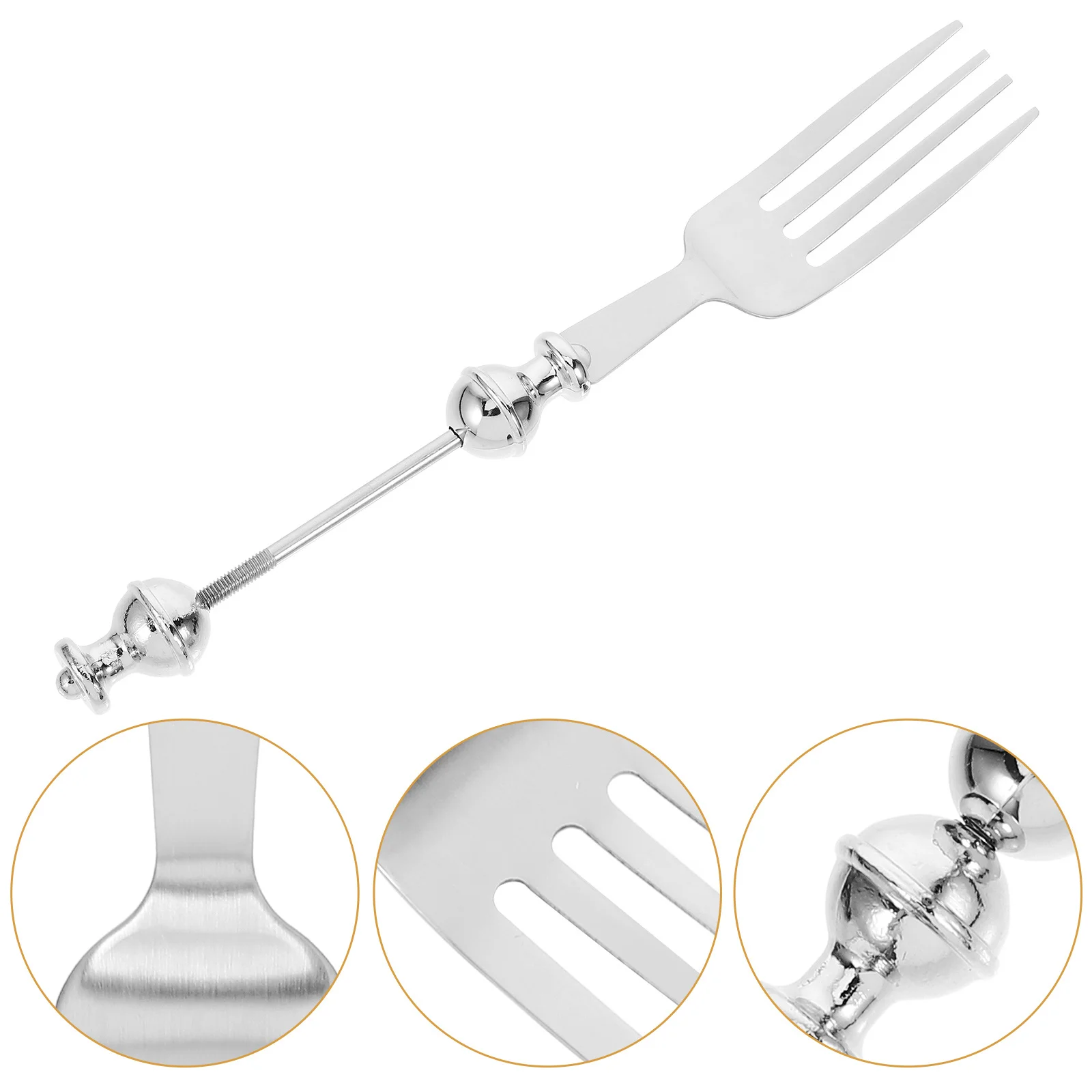 

Beadable Western Fork Stainless Steel Diy Dessert Fork For Fruit Cake Appetizer Household Tableware Stirring Serving