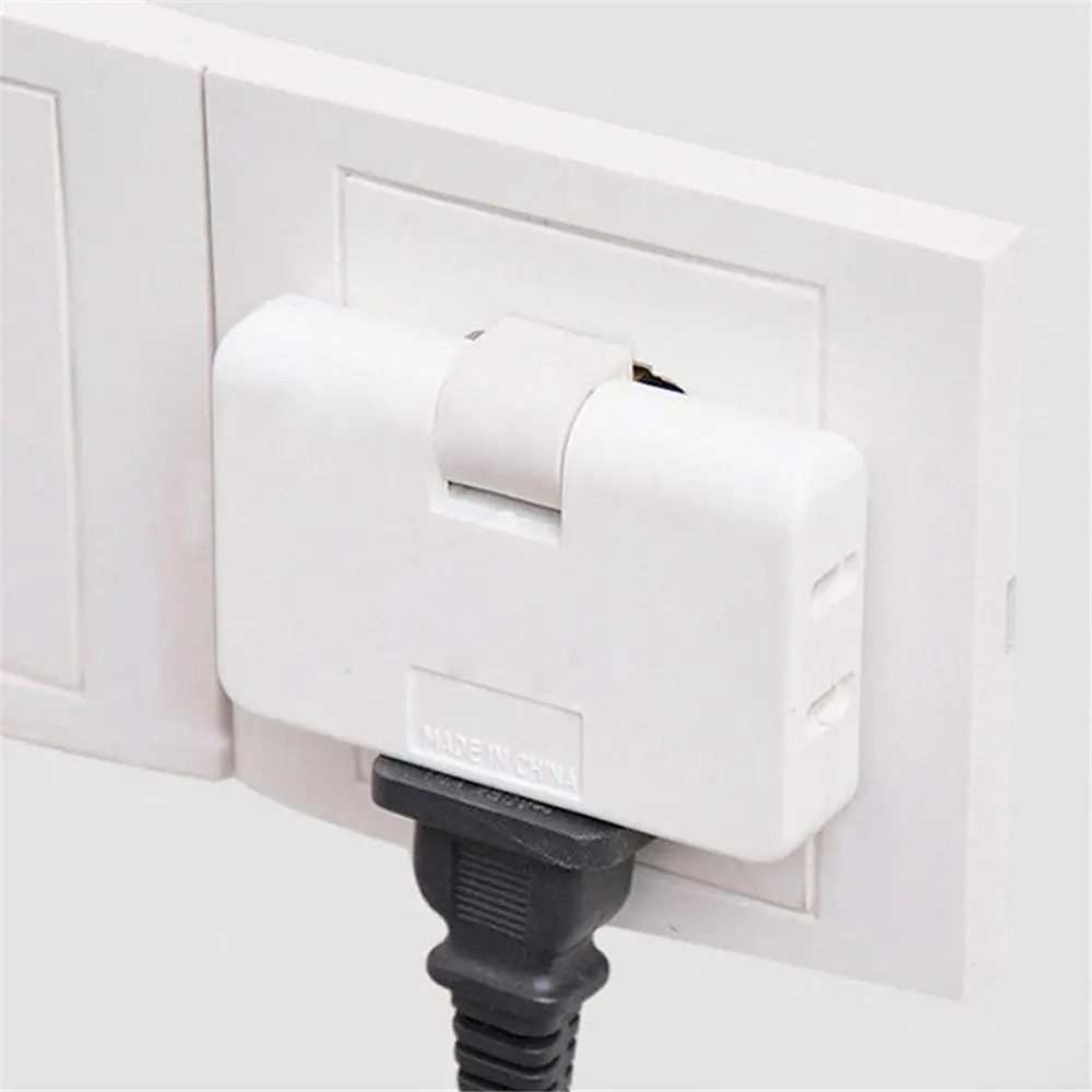 New High Quality 3 Outlet 2 Prong Wall Grounded Sockets AC Power Adapter Electrical Plugs