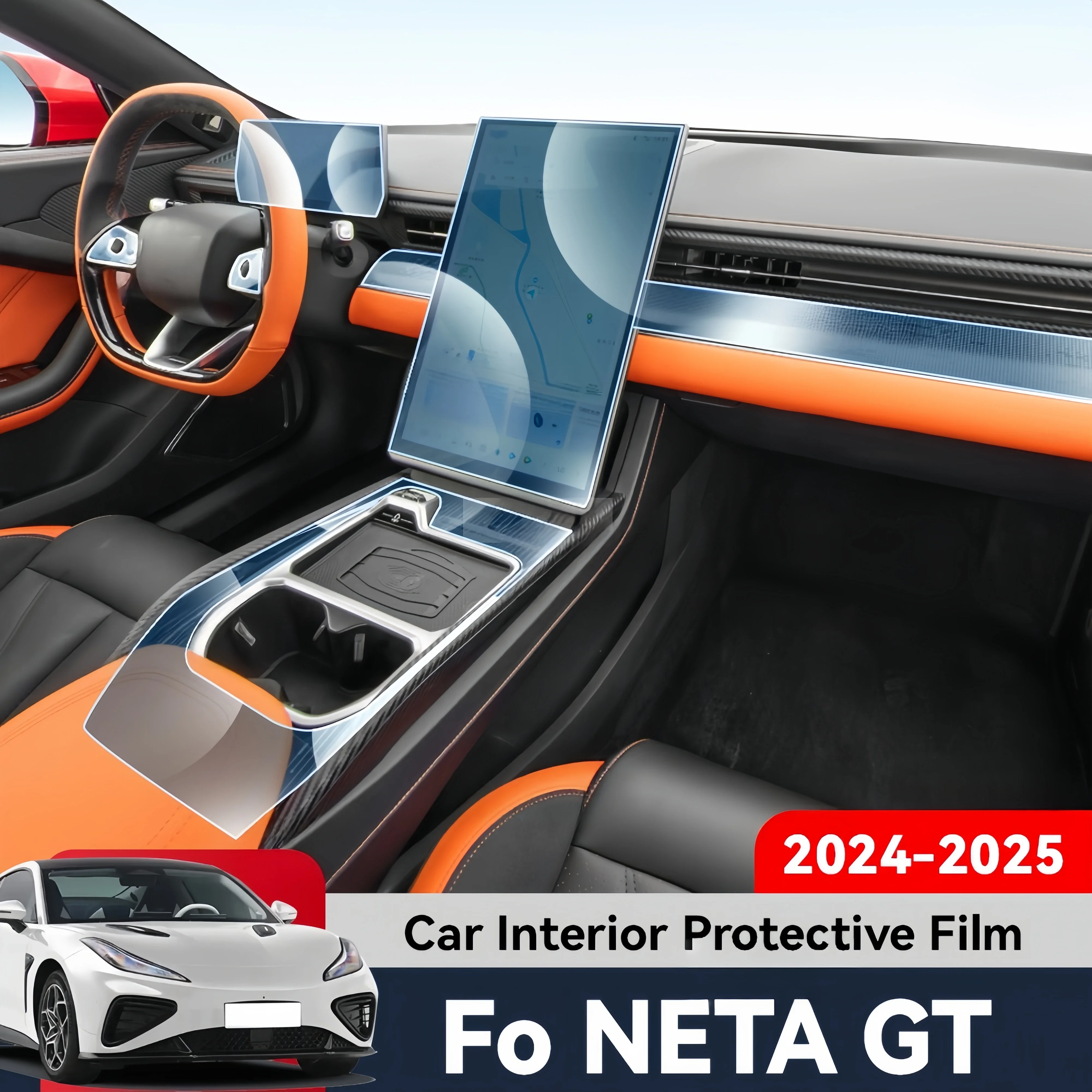 For NETA GT 2024 2025 Car interior Protection Central Control Screen Transparent TPU Navigation Anti Scratch GPS Film