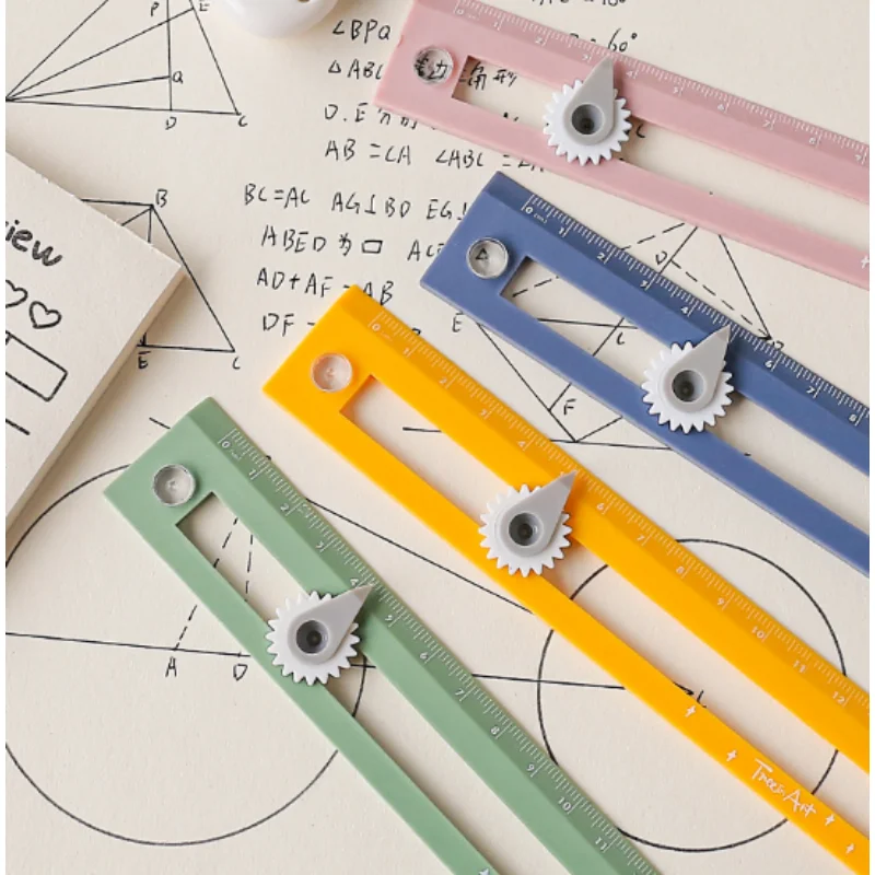 1Pc two-in-one Compasses Color Multifunctional Drawing Circle Tool DIY Geometric Compass Ruler for Office School Home