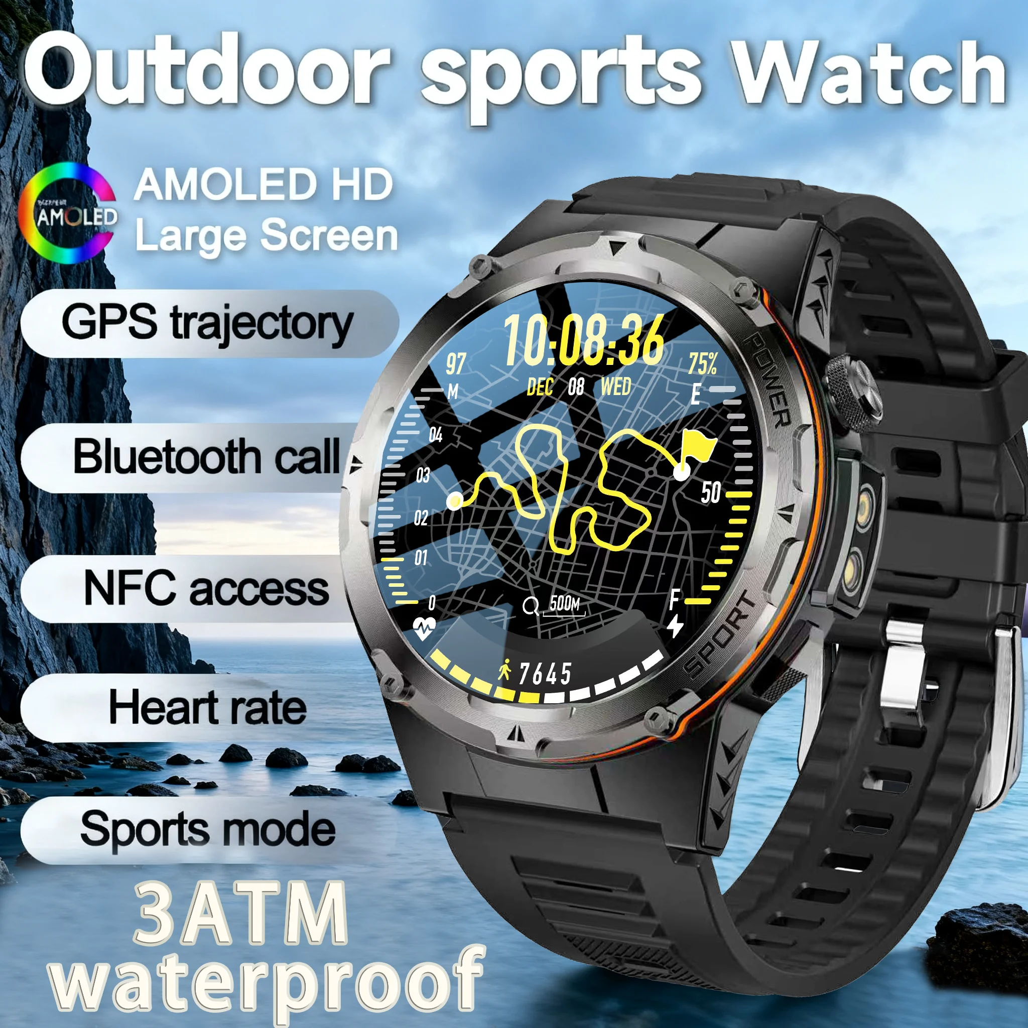 

2025 new 1.39 smartwatch, 3ATM water-resistant function, 100 sports modes, heart rate monitoring suitable for sports enthusiasts