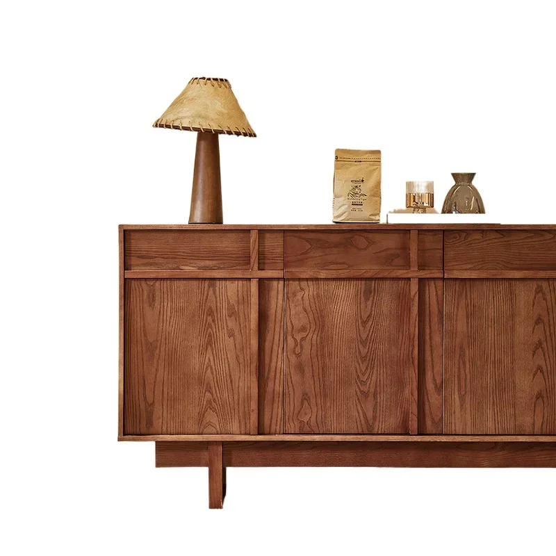 

Solid wood dining side cabinet, medieval cabinet French against the wall, living room retro entrance