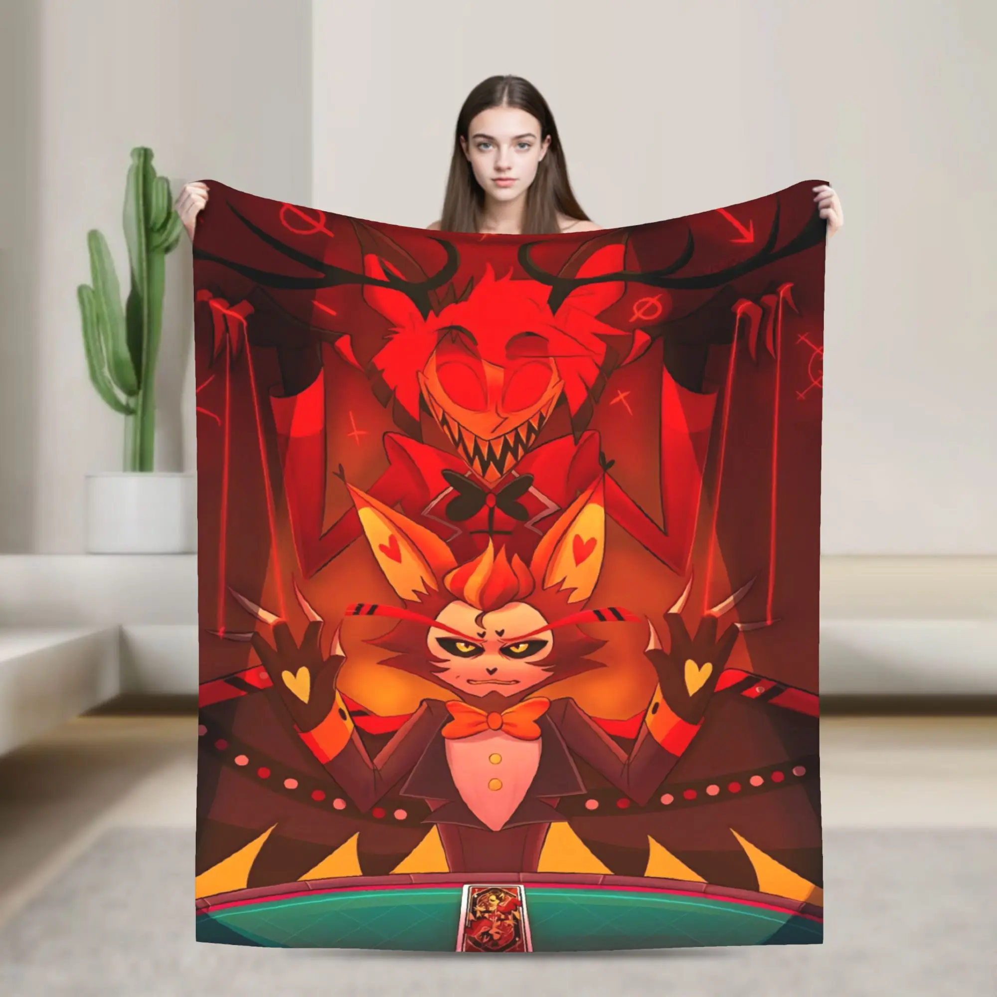 Hazbins Hotels Anime Warm Soft Blankets Airplane Plush Throw Blanket Street Trend Bedroom Flannel Bedspread Sofa Bed Cover