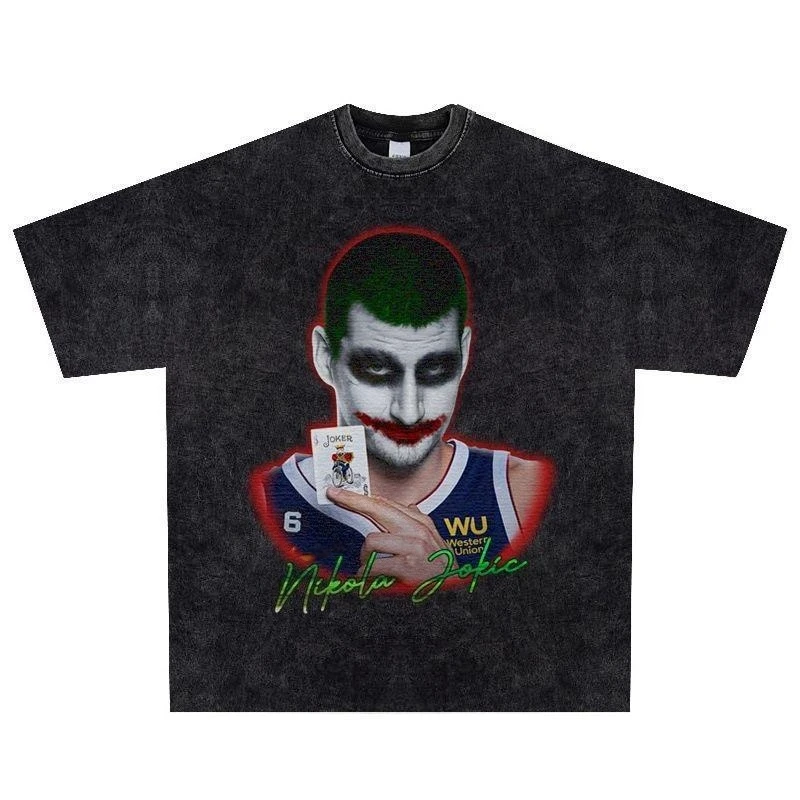 

Футболка с рисунком Urban Acid Washed Nikola Joker, хлопковая мужская винтажная уличная футболка с принтом, повседневная одежда Essential