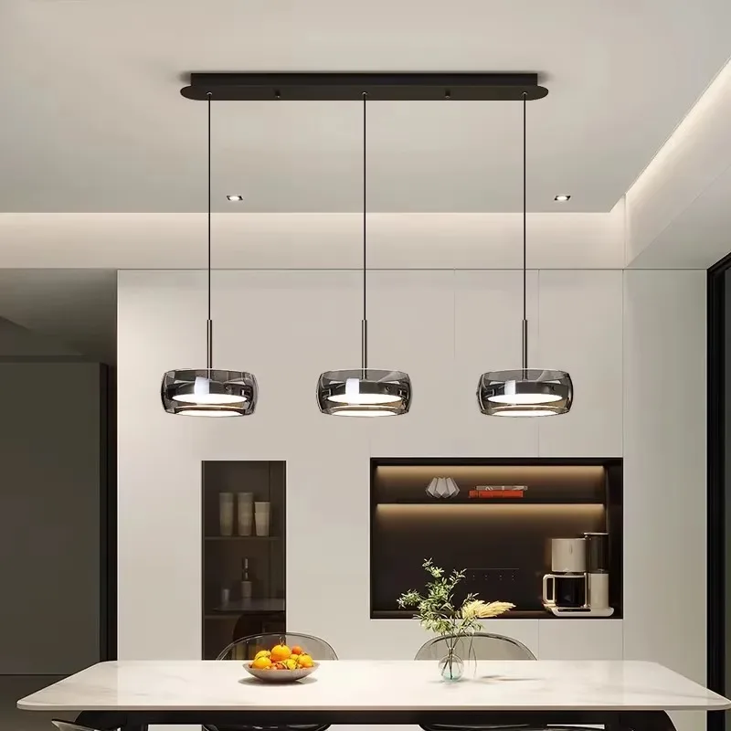 Modern & Minimalist Three-Head Glass Pendant Light for Dining Room Restaurant and Bar led lights  lamp  chandeliers