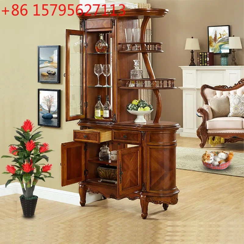 

Двусторонний американский шкаф-витрина в европейском стиле для прихожей, холла, хранения вина, декора гостиной