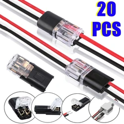 2 Pin Plug Wire Cable Snap Connector Waterproof Cord Dual Wires Socket Connectors with Latch Ribbon Terminal Connection