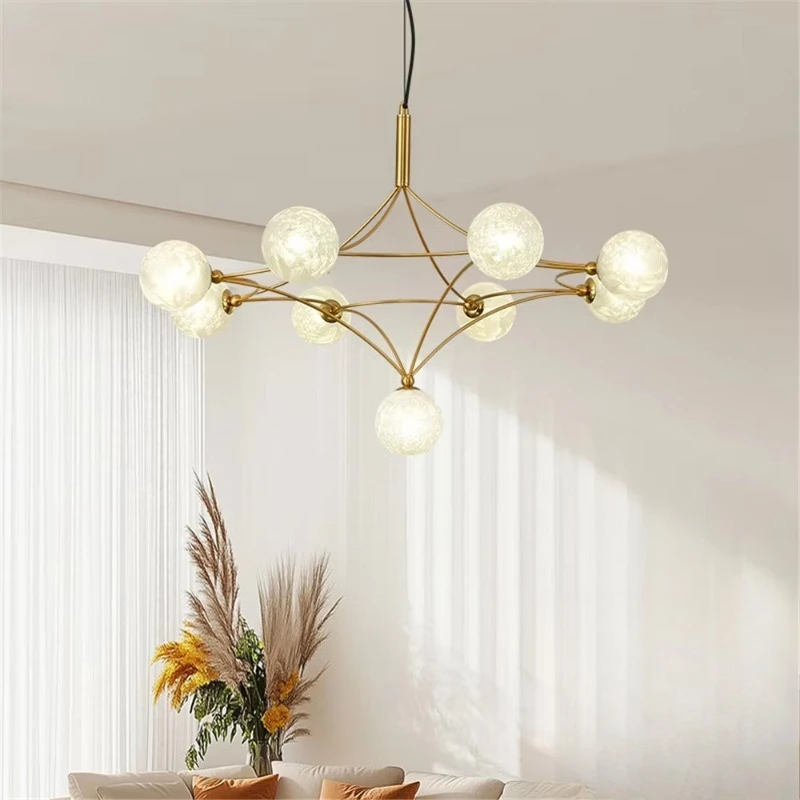 Glass sphere molecular chandelier, living room, bedroom, bar, art dining room chandelier