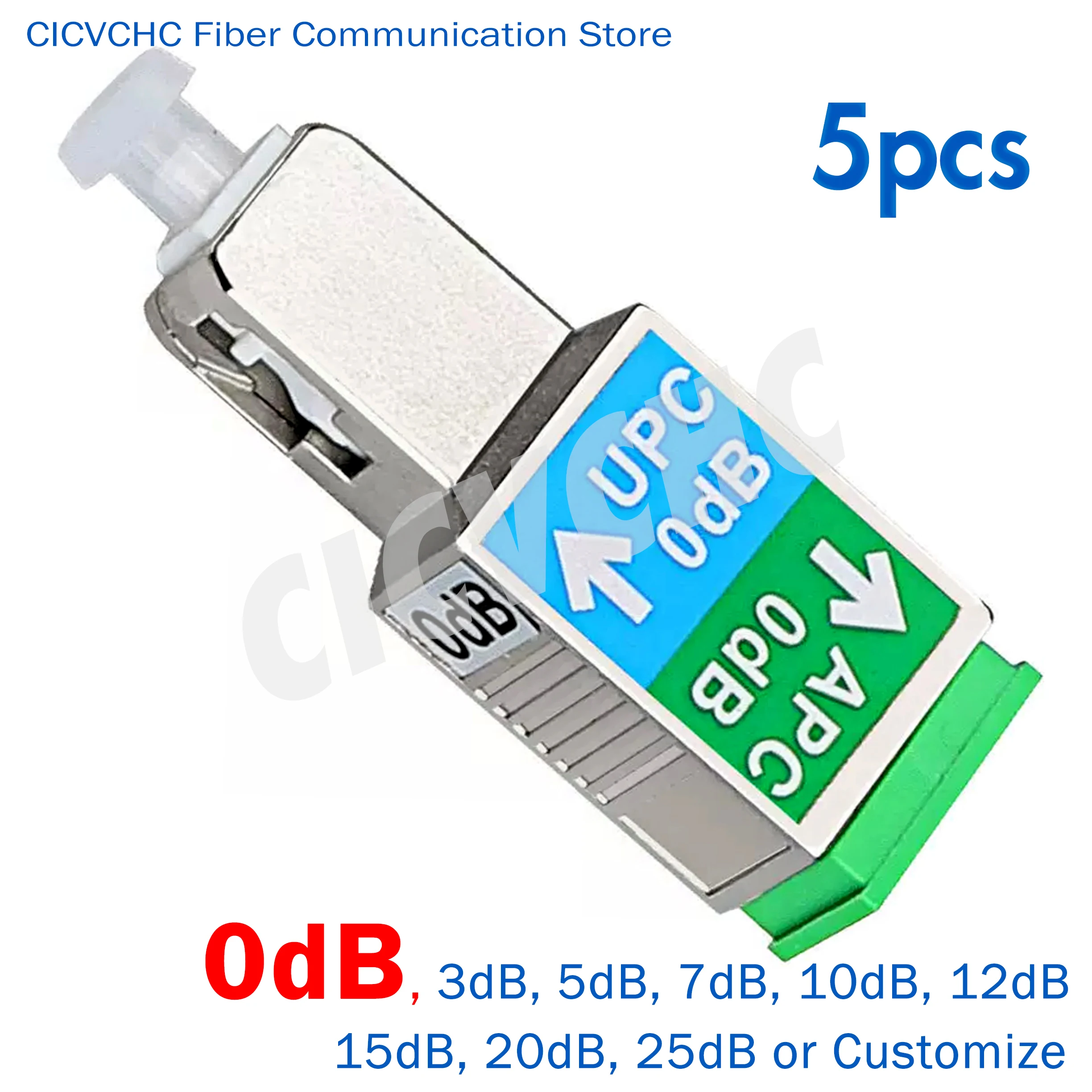 5pcs SC/UPC(Male)-SC/APC(Female) Attenuators (0, 1 to 25dB)/Fixed/Plug-in type /Fiber Optical