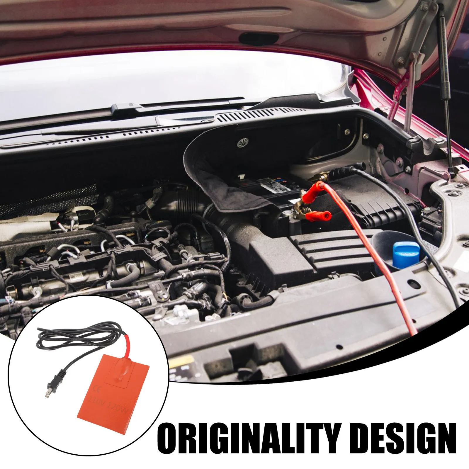 120W Car Radiator Antifreeze Heater Constant Temperature Pad Silicone Plate Engine Block Oil Pan Hydraulic Fluid Reservoir