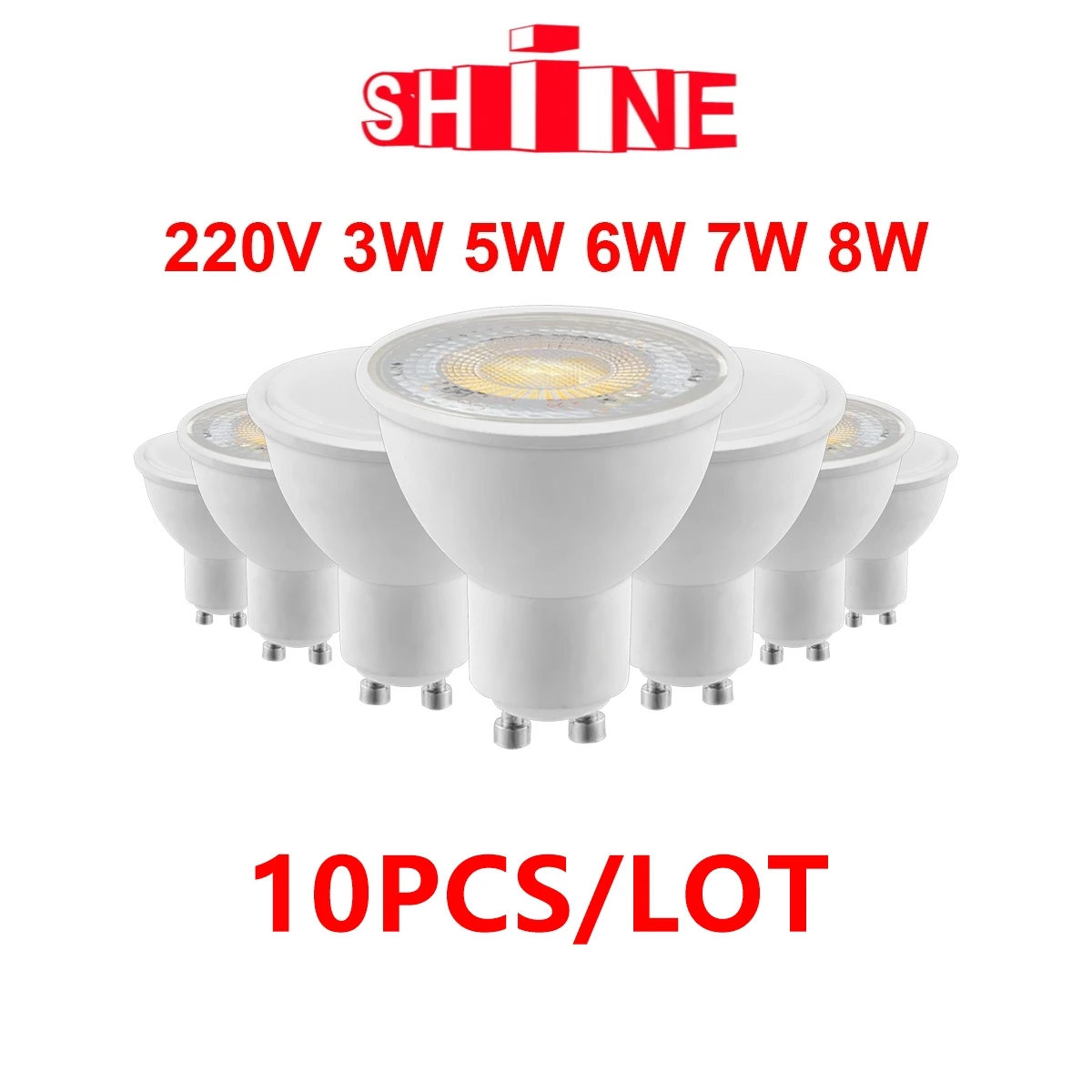 

Spot Foco Gu10 GU5.3 Spotlight MR16 AC220V 3W-8W 3000K/4000K/6000K LED Light Lamp For Home Decoration Replace Halogen Lamp