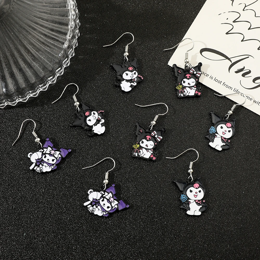 Sanrio Cartoon Earrings for Friends, Cute Kuromi Ear Studs, Birthday Party Jewelry Accessories, Funny Gifts, Fashion