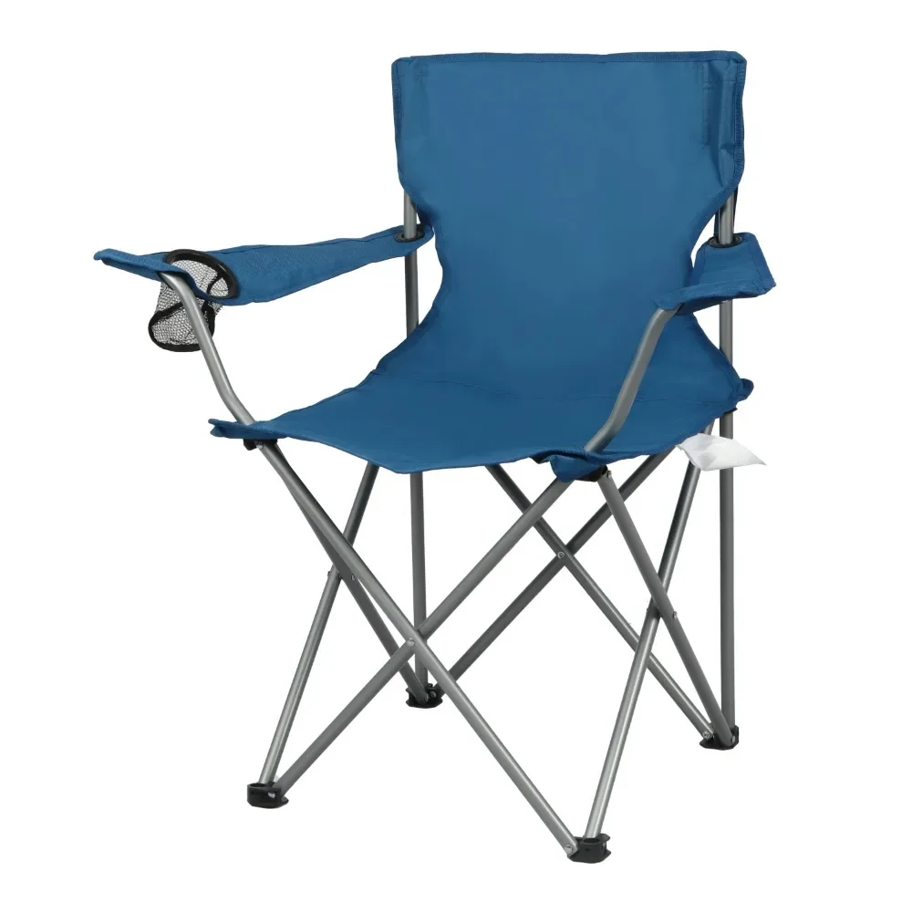 Quad Folding Camp Chair with Cup Holder, Vibrant Blue, Adult image 2