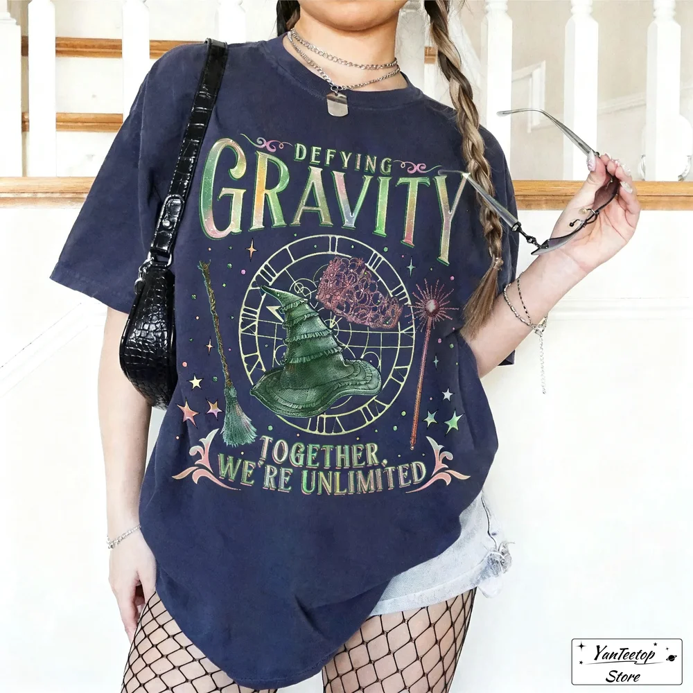 المرأة القطن تي شيرت تتحدى الجاذبية قميص ريترو الشريرة معا نحن غير محدود تي شيرت معالج الفيلم مروحة موضة المحاصيل القمم #5