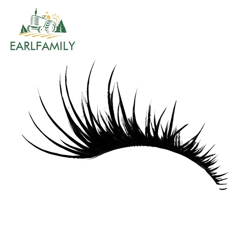 

EARLFAMILY Thick Eyelashes Pattern Auto Bulb Car Bumper Window Stickers Cool Graffiti Decal Simple Scratch-Proof Car Stylings