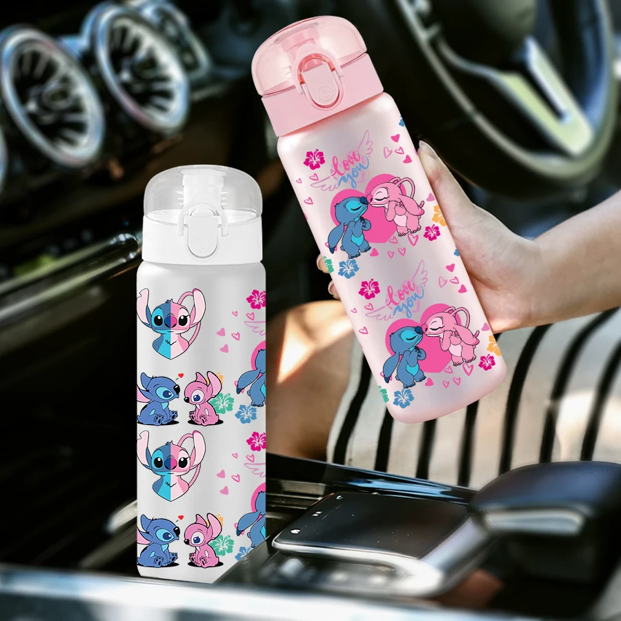 1 قطعة ديزني غرزة الملاك نمط 26 أوقية زجاجة ماء بلاستيكية الرياضة في الهواء الطلق كوب ماء عيد ميلاد/العودة إلى المدرسة هدية