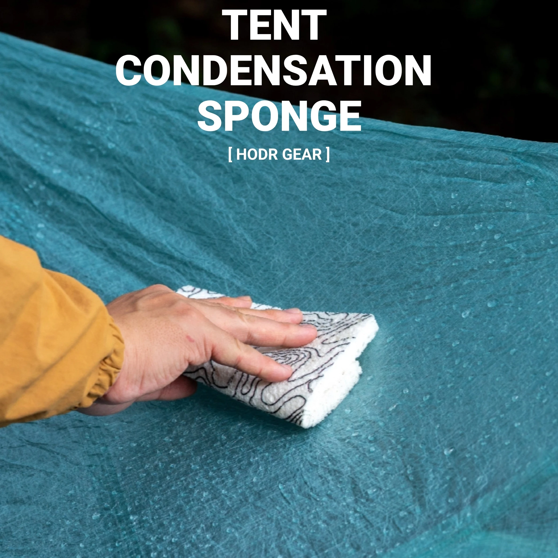 【HODRGEAR】Tent Condensation Sponge – Ultralight 16.7g Cellulose Sponge 15×15cm Wipe Wring Use Again for Tents Tarps Cookware