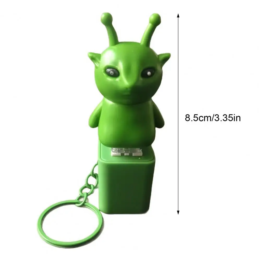 1/2/3Pcs Green Aliens Button Keychain Fidget Toy with Sound Lights Stress Anxiety Relief Keyboard Clicker Decompression Button